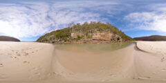 Clip 436 - Tidal River Ocean Waves Rolling In - Australia - 6K - Review Sample