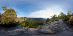 Clip 944 - View From Cliff Edge Of Sandstone Escarpment - Saxon Switzerland - 4K - Review Sample
